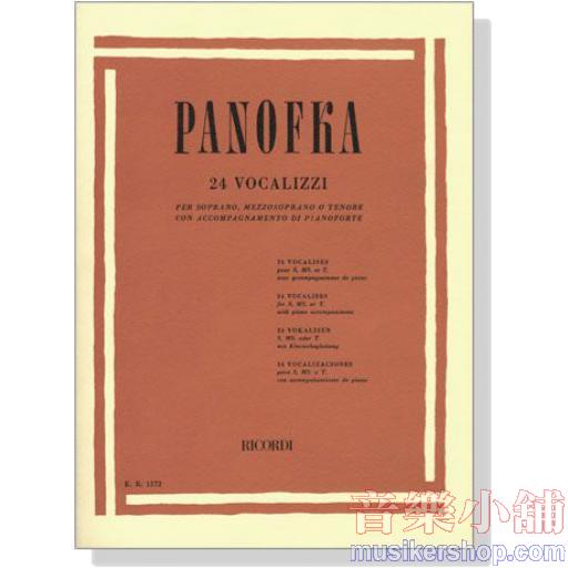 【Ricordi】Panofka：24 Vocalizzi Op. 81 for Soprano, Mezzo-Soprano or Tenor