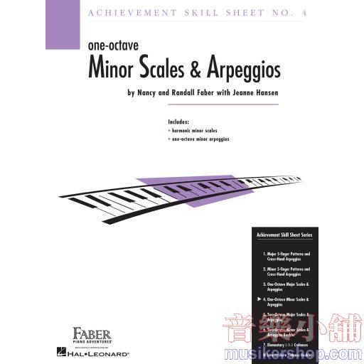 FABER - Achievement Skill Sheet No. 4  0ne-octave Minor Scales & Arpeggios