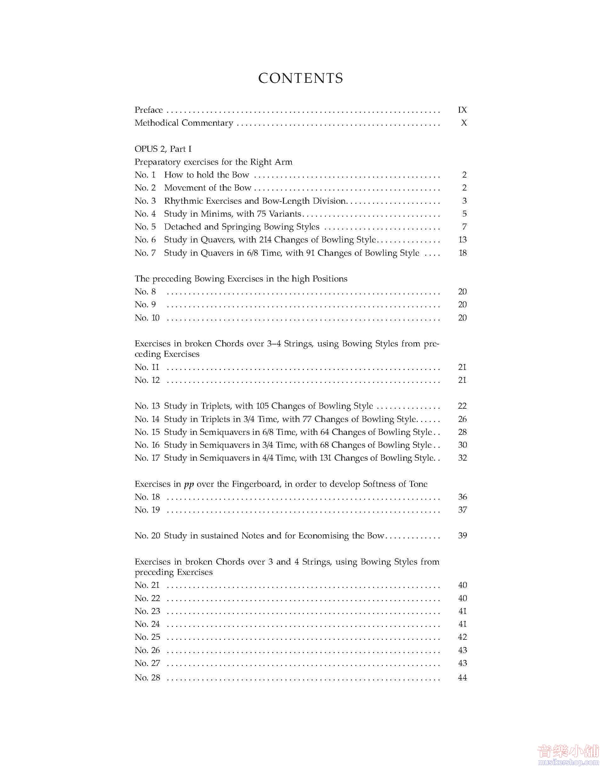 Ševcík : School of Bowing Technique op. 2 – Book 1 / Exercises for the ...