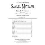 Selections from Samuel Maykapar: Pedal Preludes